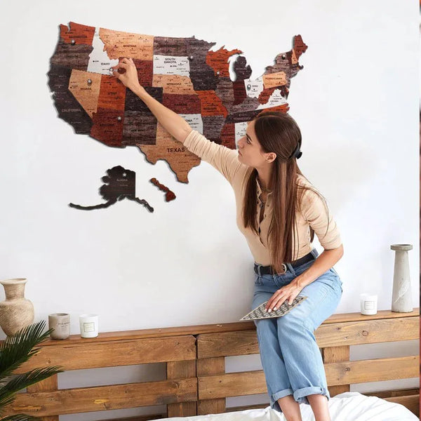 Charming USA Map Puzzle Decor