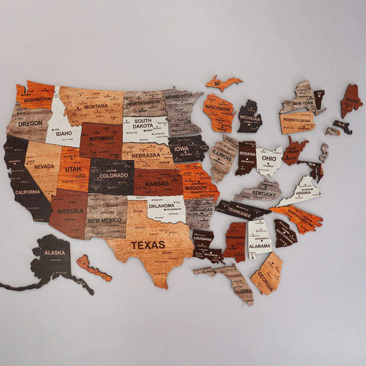 WanderMap USA™ (3D Wooden Edition)